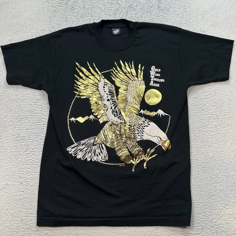 Vintage Gold‎ Wing Touring Association Eagle T Shirt Men's XL Honda Motorcycle